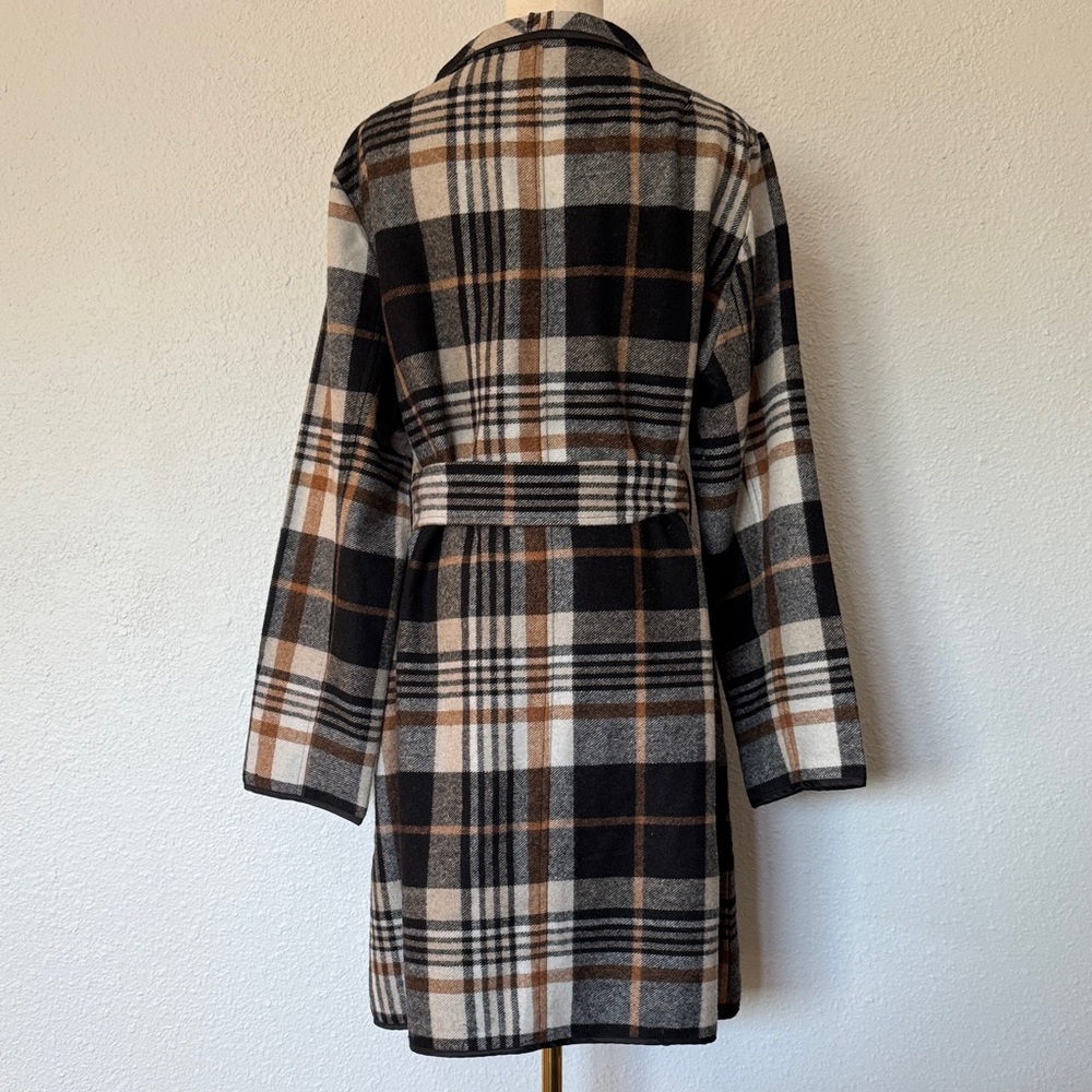 Keren Hart Plaid Belted Coatigan size XL - Picture 7 of 13